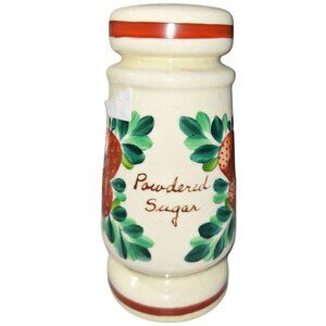 Hand Painted Bauer Powdered Sugar Shaker Vintage Strawberry Pattern Kitchen Decr
